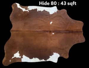 Natural Hair On Cow Hide : This Hide Is Perfect For Wall Hanging, Leather Rugs, Leather Upholstery & Leather Accessories. (Hide80)