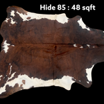 Natural Hair On Cow Hide : This Hide Is Perfect For Wall Hanging, Leather Rugs, Leather Upholstery & Leather Accessories. (Hide85)