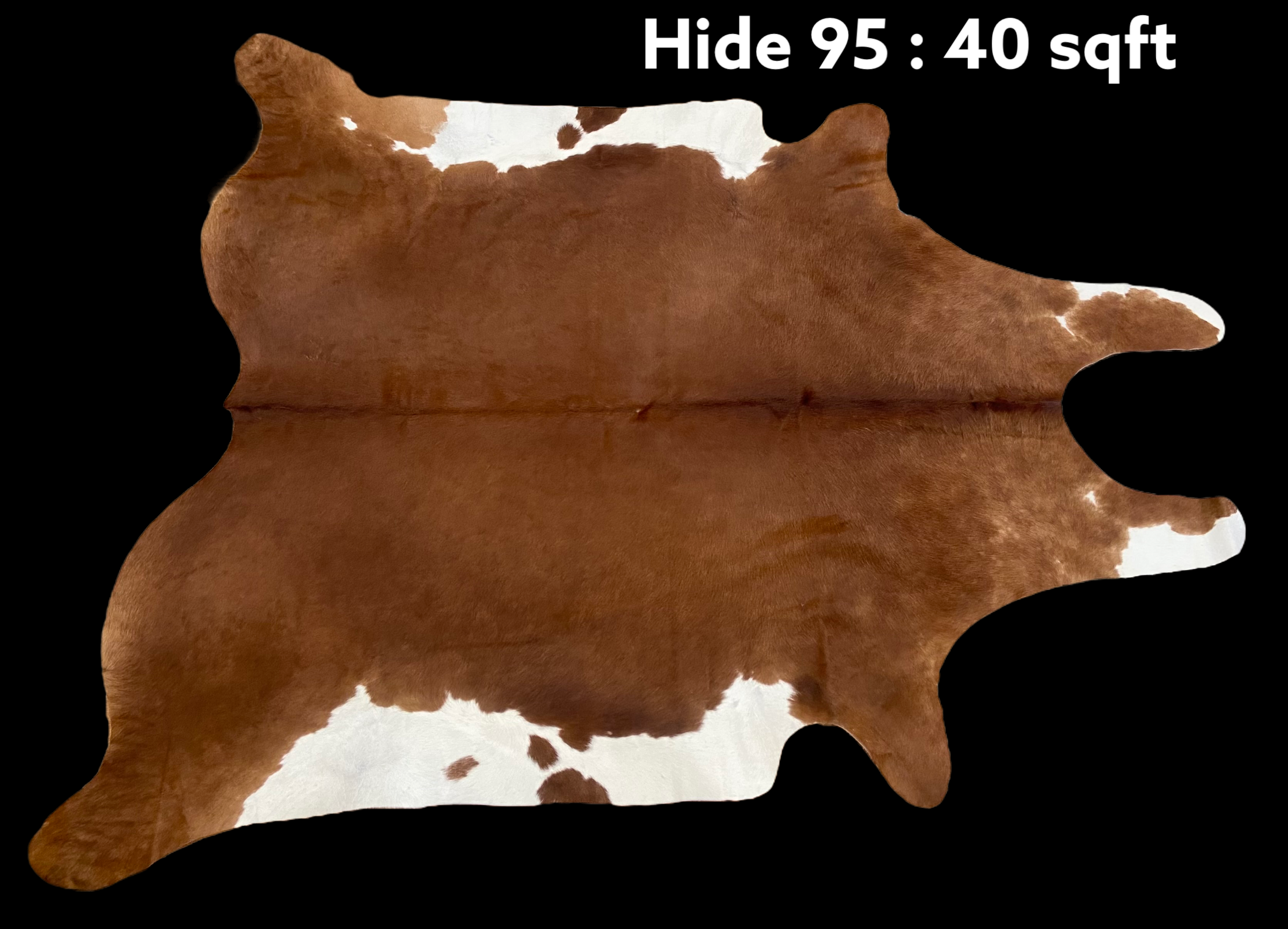Natural Hair On Cow Hide : This Hide Is Perfect For Wall Hanging, Leather Rugs, Leather Upholstery & Leather Accessories. (Hide95)