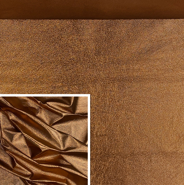 Copper, Metallic Foiled Leather Pig Skin : (0.6-0.7mm 1.5oz).