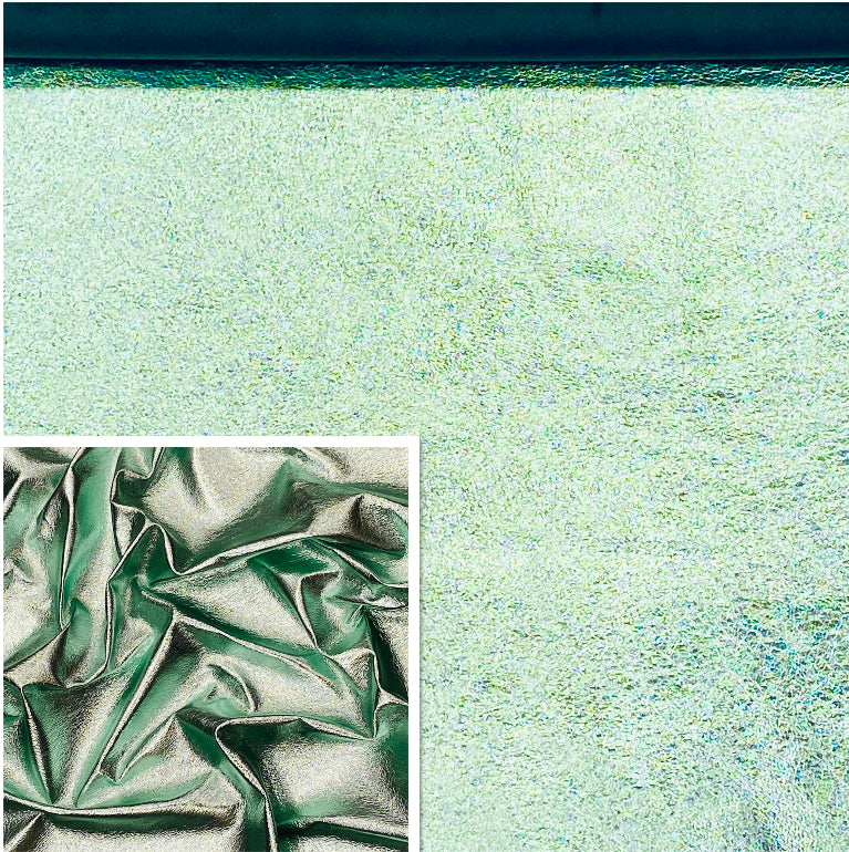 Green, Metallic Foiled Leather Pig Skin: (0.6-0.7mm 1.5oz) 15