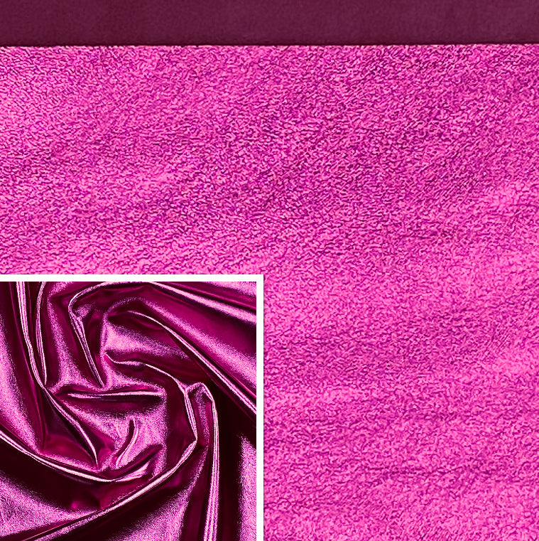 Shimmer Foiled Lambskin Hot Pink :  Italian Leather (0.6-0.7mm 1.5oz).