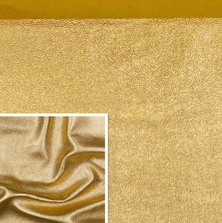 Vegas Gold, Full Grain Foiled Leather Cow Side : (0.9-1.1mm 2.5oz) 24