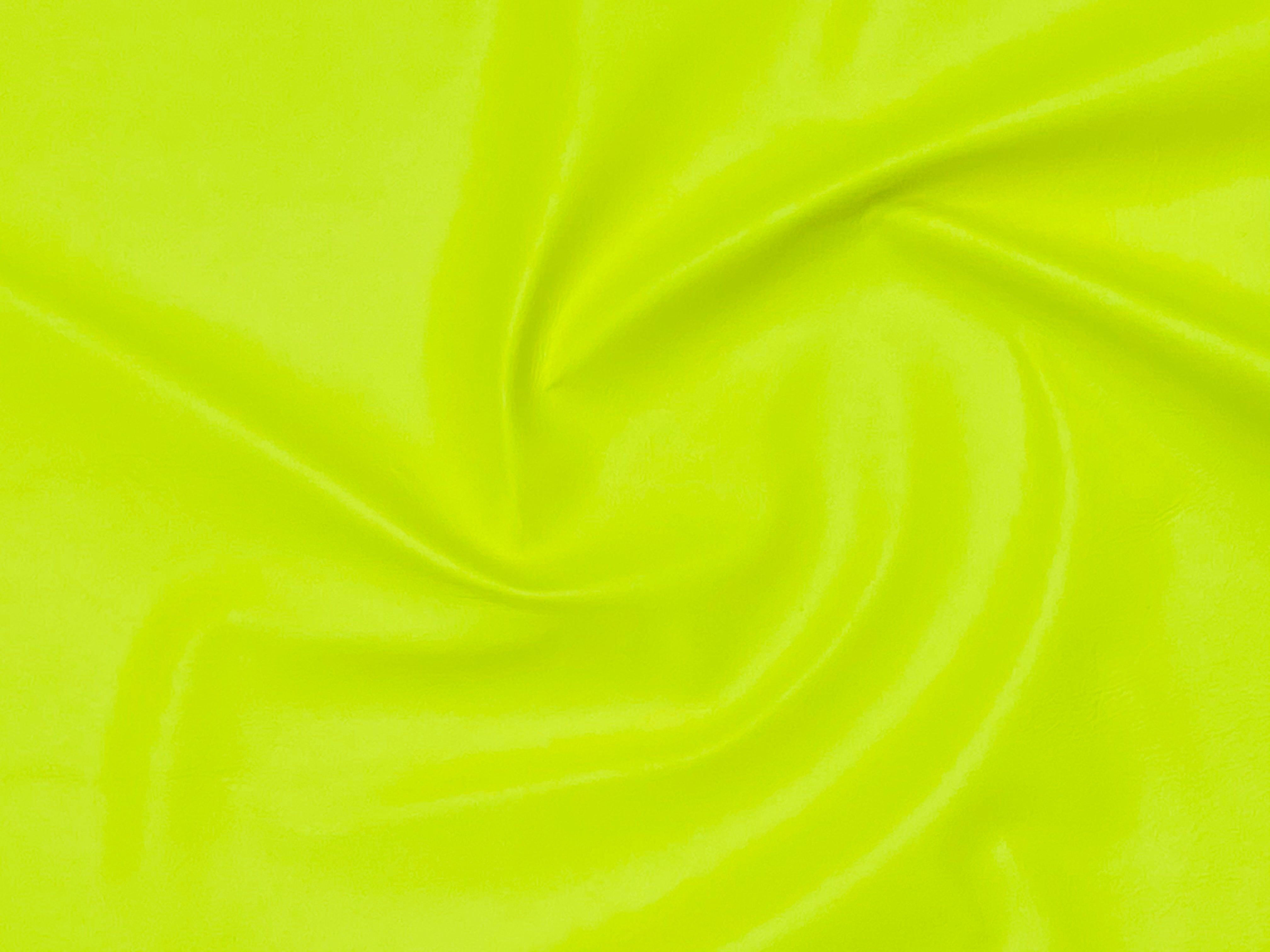 Neon Acid Yellow, Fluorescent Leather Lambskin : Italian Nappa (0.7-0.8mm 2oz) 9