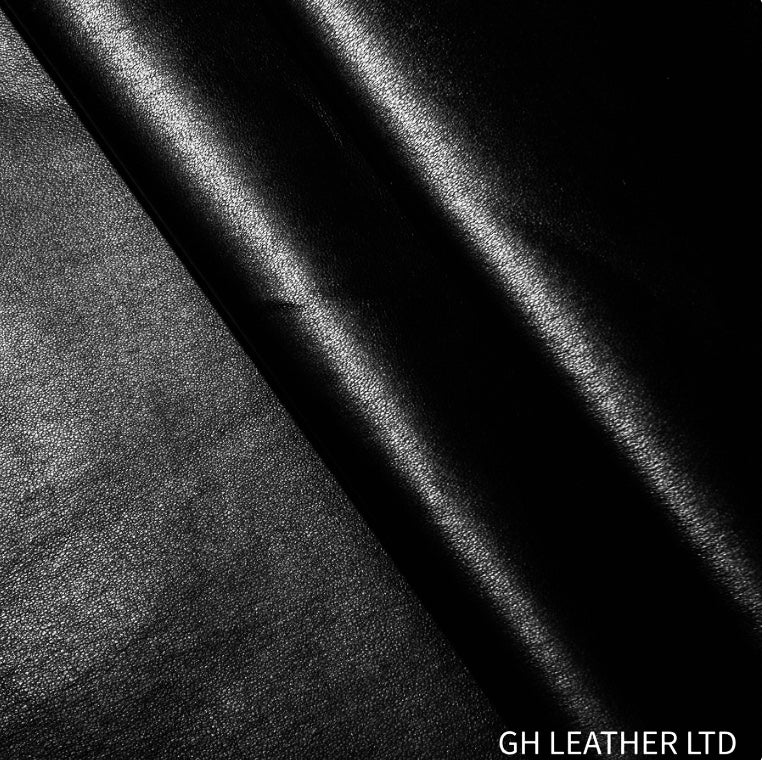 Stretch Black Leather :  Lycra Backed Italian Leather (0.6-0.7mm 1.5oz) 5
