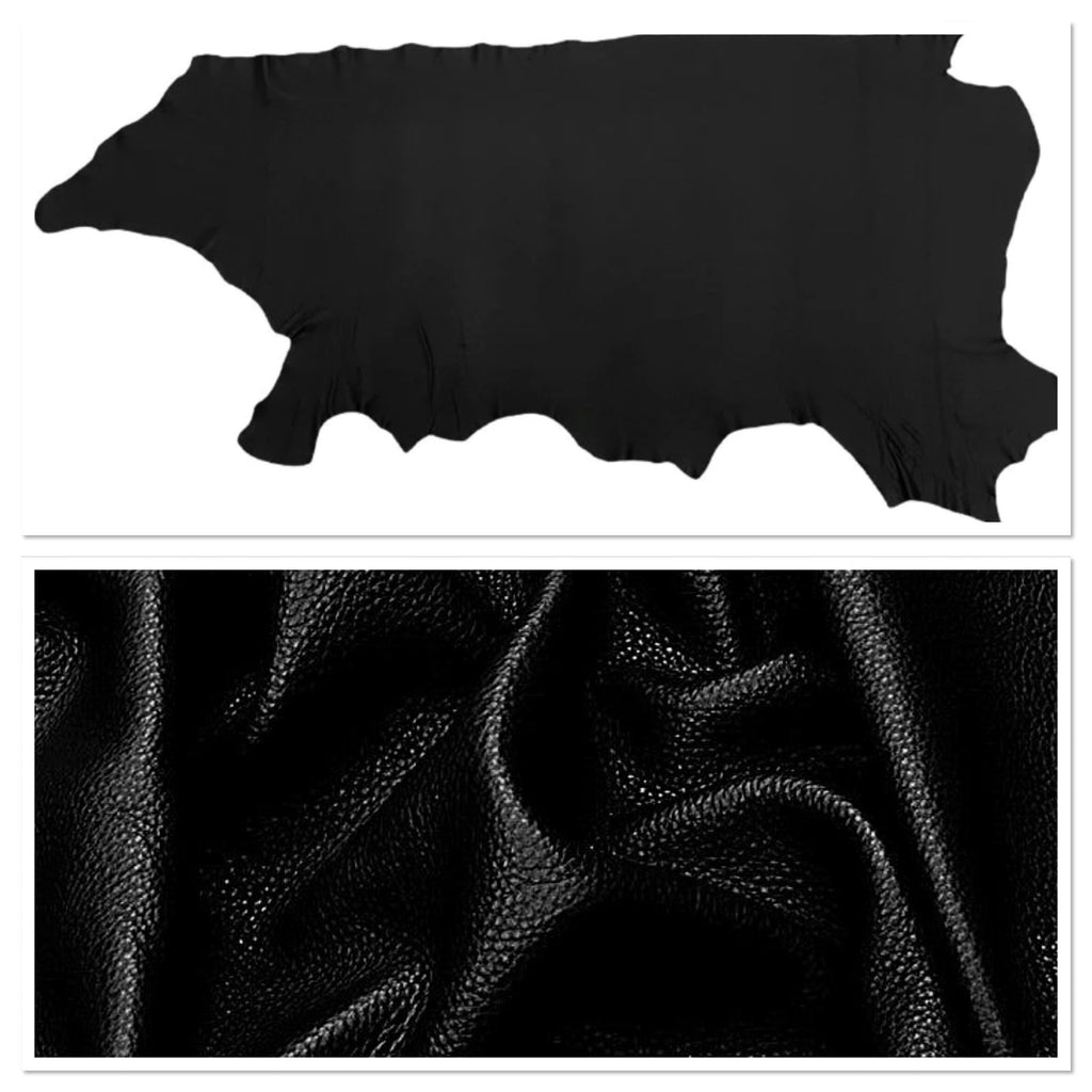 DeerCow Black ,Leather Cow Side : (1.3-1.5mm 3.5oz).