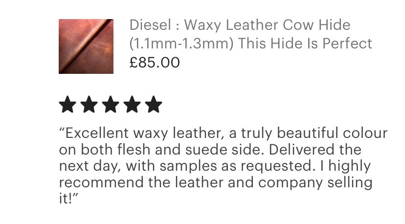 Diesel Black, Waxy Pull Up South American Leather Cow Hide : (1.1-1.3mm 3oz).