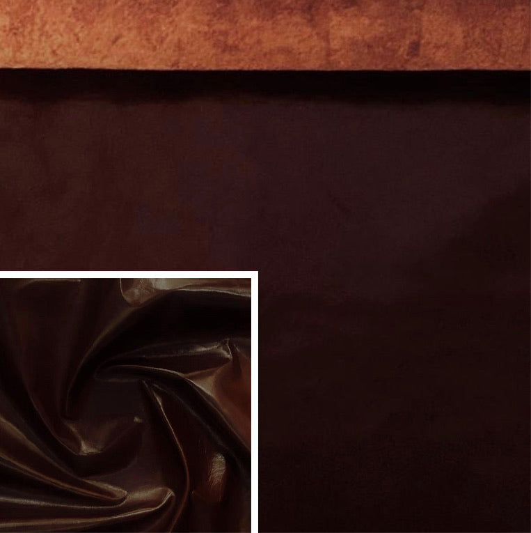 Canada Dark Brown, Natural Grain Glazed Leather Cow Hide : (0.9-1.0mm 2.5oz).
