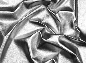 Silver, Metallic Foiled Leather Pig Skin : (0.6-0.7mm 1.5 oz).